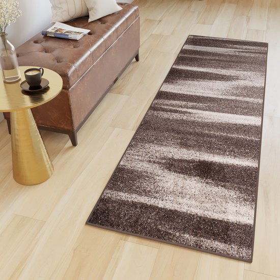 Tapijtlopers voor de hal 120 x 130 cm polyester, aanpasbaar Modern woontapijt voor hal, met antislip backing, voor woonkamer, keuken, kantoor, slaapkamer, Oranje