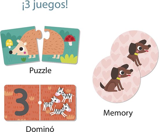 Thumbnail van een extra afbeelding van het spel APLI Kids - Dieren Puzzel - Domino & Memory