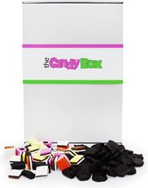 Snoep drop mix pakket & Snoepgoed doos - The Candy Box - Drop of d'r onder - 1 Kg Uitdeel en verjaardag cadeau doos voor vrouwen, mannen en kinderen met: Engelse drop en zachte zoete drop