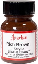 Angelus Leather Acrylic Paint - textielverf voor leren stoffen - acrylbasis - Rich Brown - 29,5ml