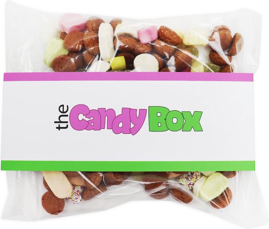 The candy box snoep snoepzakjes - wie kent hem niet snoepgoed - 300 gram uitdeel snoep sinterklaas,  pepernoten, tum tum, schuimpjes, hartjes ook voor kinderen