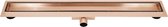 Mat rose goud RVS Douchegoot compleet met flens 70x7x6,7cm Tegelrooster