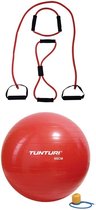 Tunturi - Fitness Set - Tubing Set Rood - Gymball Rood 90 cm