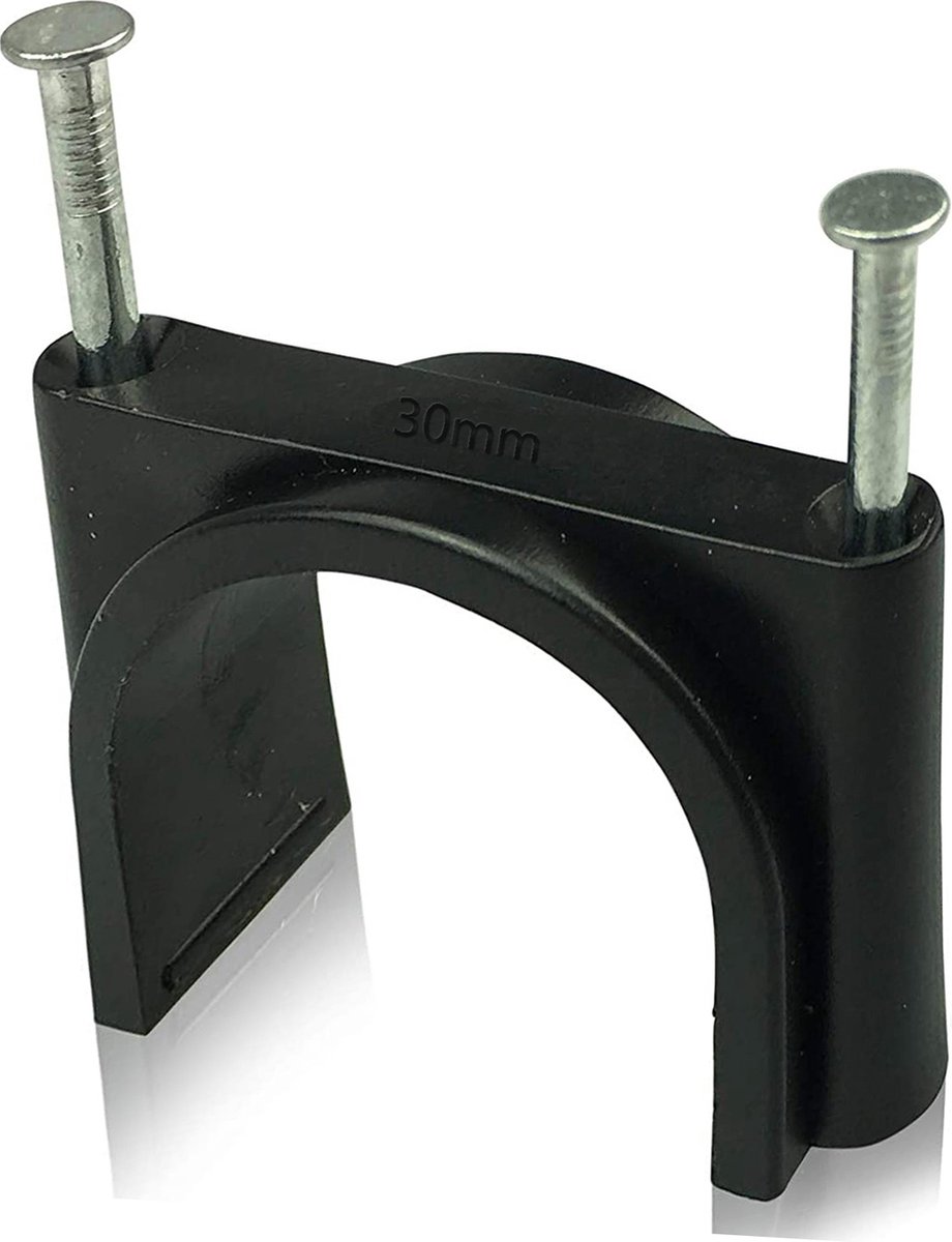 Kabelclip - Spijkerclip - Kabelklem - Kabelhouder - 30 mm - 25 stuks - Zwart - Allteq