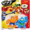 foto van Heroes of Goo Jit Zu Mini's Stretch Speelgoed (Oranje + Lichtblauw) | Superhelden Speelgoed Speelpop | Actiefiguur voor kinderen jongens meisjes | Squishies Squishy Stretch Twist | Goo Jit Zu Heroes Armstrong