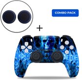 PS5 Controller Skins PlayStation Stickers + Thumb Grips Voordeelpakket - Fire Skull Combo Pack