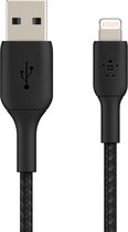 Belkin Braided iPhone Lightning naar USB kabel - 1m - Zwart