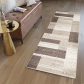 Tapiso Sari Tapijt Loper Beige Design Woonkamer Hal Slaapkamer Maat- 100x150