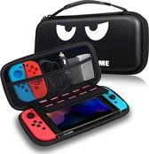 Best4u Tas voor Nintendo Switch/Switch OLED-model - draagtas opbergtas hoes case met 10 speelkaarthouders en draagriem voor Nintendo Switch console en accessoires, Don't Touch