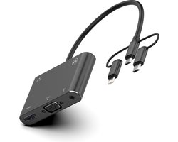 VGA HDMI Converter Adapter USB USB C / Micro USB / Geschikt voor: Apple Lightning kabel Naar 4K TV Projector Monitor HDTV Conventer voor Alle Mobiele Telefoon Apparaten 8Pin