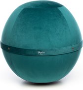 Zitbal 55 cm - Bloon Paris - Velvet Blauw - Ergonomische bureaustoel - Zitbal kantoor - Zitbal volwassenen