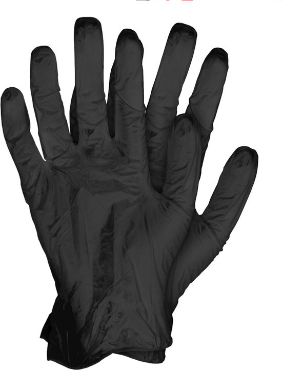 Gants Nitrile sans poudre noir taille M, CAT III