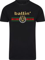 Ballin Est. 2013 - Heren Tee SS Tiger Lines Shirt - Zwart - Maat 3XL