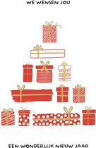 Wonderlijk nieuw jaar kerstkaart set van 10 kerstkaarten met omslagen - Lacarta