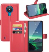 Nokia 1.4 Hoesje - MobyDefend Kunstleren Wallet Book Case - Rood - GSM Hoesje - Telefoonhoesje Geschikt Voor Nokia 1.4