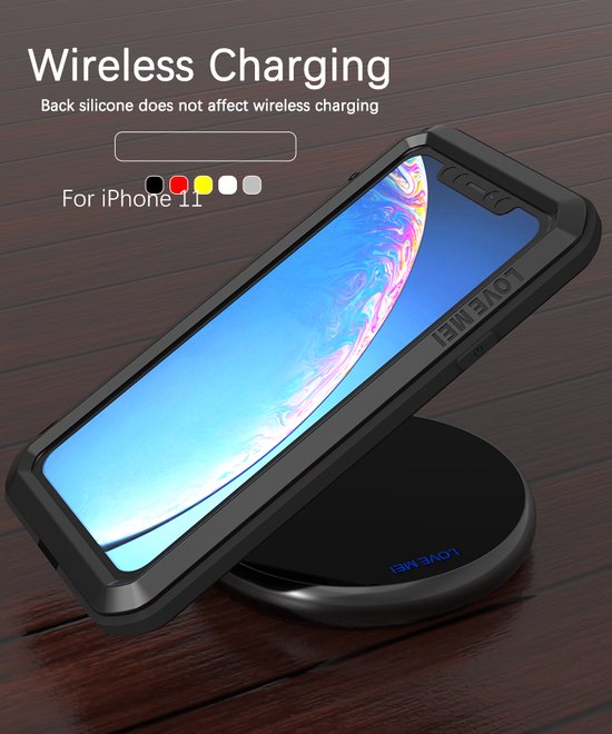 Coque Apple iPhone 11 Pro Max, Love Mei, Étui de protection extrême en métal, Noir - Coque de téléphone adaptée à: Apple iPhone 11 Pro Max