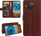 Nokia X10 / Nokia X20 Hoesje - MobyDefend Wallet Book Case (Sluiting Achterkant) - Bruin - GSM Hoesje - Telefoonhoesje Geschikt Voor: Nokia X10 / Nokia X20