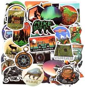 Stickers geschikt voor muur, laptop en telefoon - 100 stuks - Camping, Outdoor Thema