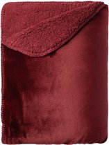Mistral Home - Plaid - 100% polyester - Flannel sherpa - 130x170 cm - Bordeaux