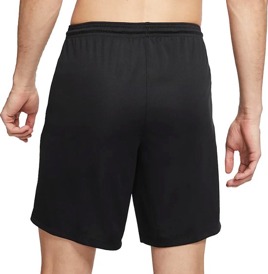 Short de sport noir avec ceinture élastique, vu de dos.