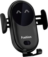 Smart telefoonhouder voor in de auto - Snel draadloos opladen - Geschikt voor ventilatierooster - 360° draaibaar - Accessories - USB-kabel - Zwart