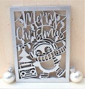 Luxe Kerstkaarten Hout 5 Stuks Met Envelop Zilver Gelaserd Kerstmis Kerstwensen Origineel Houten Wenskaarten 10x14 cm Handgemaakt