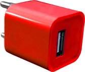 Universeel - USB adapter - USB stekker - USB lader - Blokje - Rood