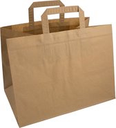 Sacs de transport de transport en papier brun à emporter 32 x 16 x 27 cm - Emballages à emporter / 50 pcs Sacs de restauration