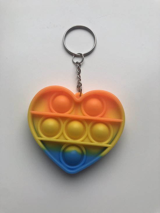 Pop It Sleutelhanger Hartjes Mini Pop It Tegen Stress