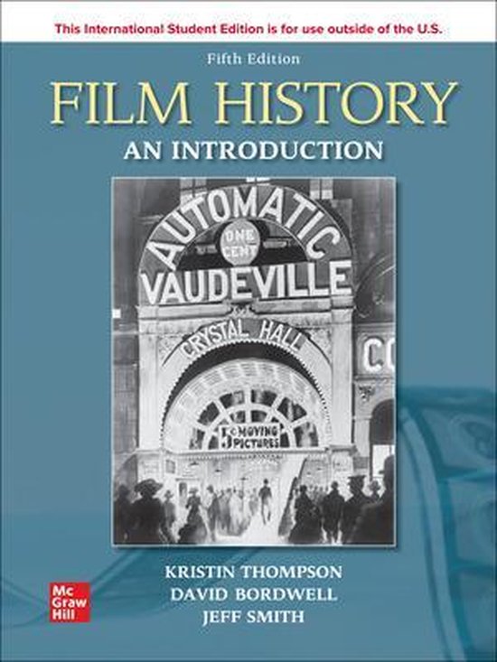 Boekomslag: "Film History: An Introduction" Vijfde Editie, met een zwart-witfoto van de "Automatic Vaudeville" ingang.