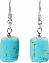 Fako Bijoux® - Oorbellen - Hanger - Turquoise - Stenen