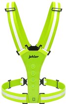 johlor veiligheidsvest led USB oplaadbaar - geen batterijen kopen - wit/rood leds - veilig - zichtbaar vanaf 300 meter - tot 2 uur gebruik