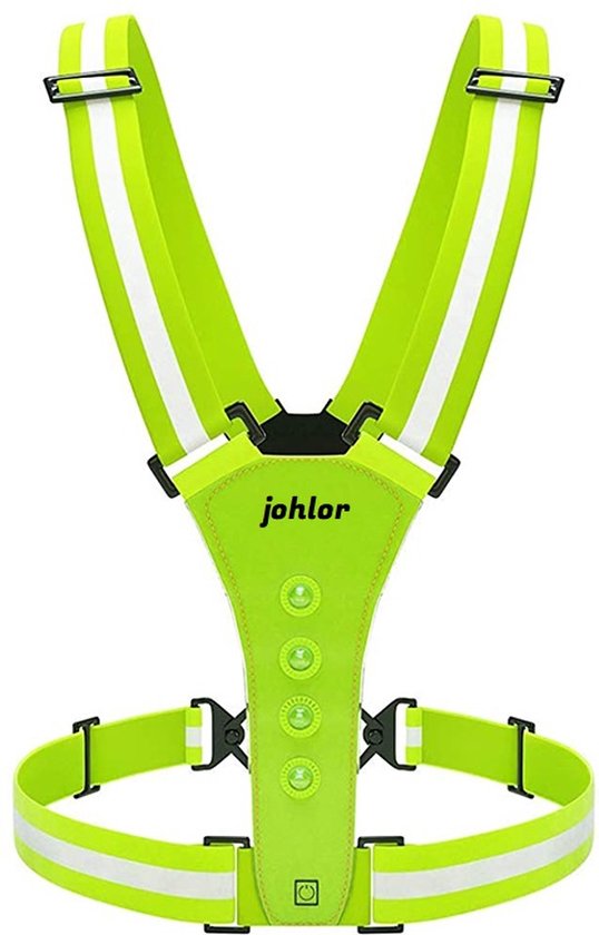johlor veiligheidsvest led USB oplaadbaar - geen batterijen kopen - wit