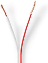 Câble haut-parleur Nedis (Cu cuivre) - 2x 1,50 mm² / blanc - 100 mètres