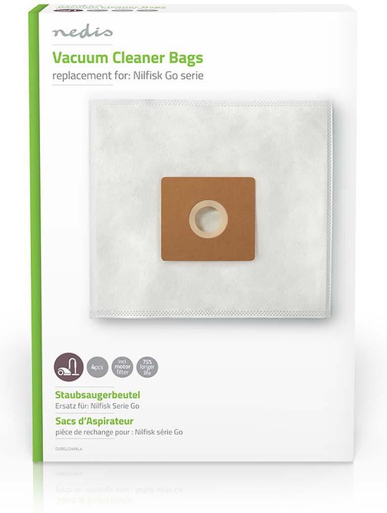 Nedis DUBG224NIL4 Stofzuigerzak Nilfisk Go-serie
