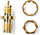 Nedis SMA-Connector | Recht | Female | Verguld | 50 Ohm | Schroef | Diameter kabelinvoer: 2.55 mm | Metaal | Goud | 2 Stuks | Polybag