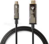 Actieve Optische USB-Kabel | USB-C™ Male | HDMI™ Connector | 18 Gbps | 15.0 m | Rond | PVC | Zwart | Gift Box