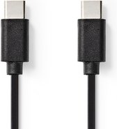 Nedis USB-Kabel | USB 2.0 | USB-C™ Male | USB-C™ Male | 480 Mbps | Vernikkeld | 1.00 m | Rond | PVC | Zwart | Label