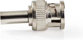 BNC-Kabelbeschermer | Recht | Male | Vernikkeld | 50 Ohm | Krimp | Diameter kabelinvoer: 6.0 mm | Staal | Zilver | 25 Stuks | Polybag