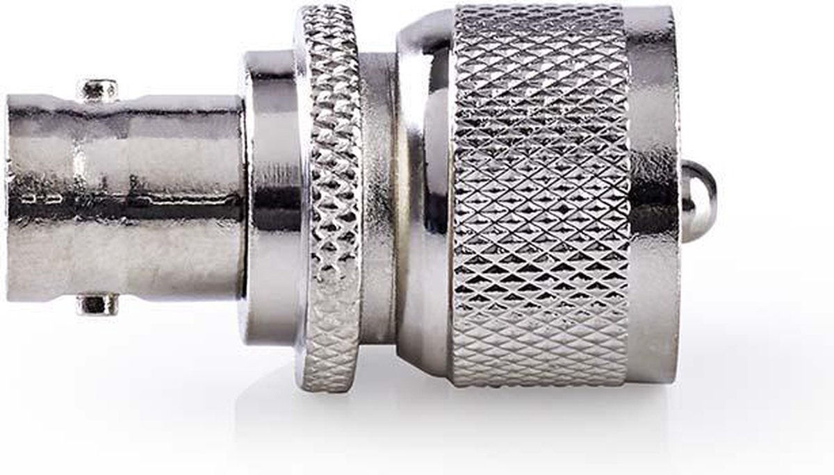 Nedis Satelliet- en Antenne-Adapter - PL259 Male - BNC Female - Vernikkeld - 75 Ohm - Recht - Metaal - Zilver - 10 Stuks - Polybag