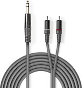 Nedis COTH23300GY30 Stereo Audiokabel 6,35 Mm Male - 2x Rca Male 3,0 M Grijs