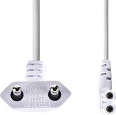 Câble d'alimentation Nedis avec fiche coudée C7 et fiche coudée - 2x 0,75 mm / blanc - 3 mètres