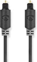 Nedis Optische Audiokabel - TosLink Male - TosLink Male - 2.00 m - Rond - PVC - Antraciet - Doos