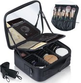 Lifest® Make Up Koffer met Extra Grote Spiegel – Organizer, Beautycase & Opbergtas – Zwart