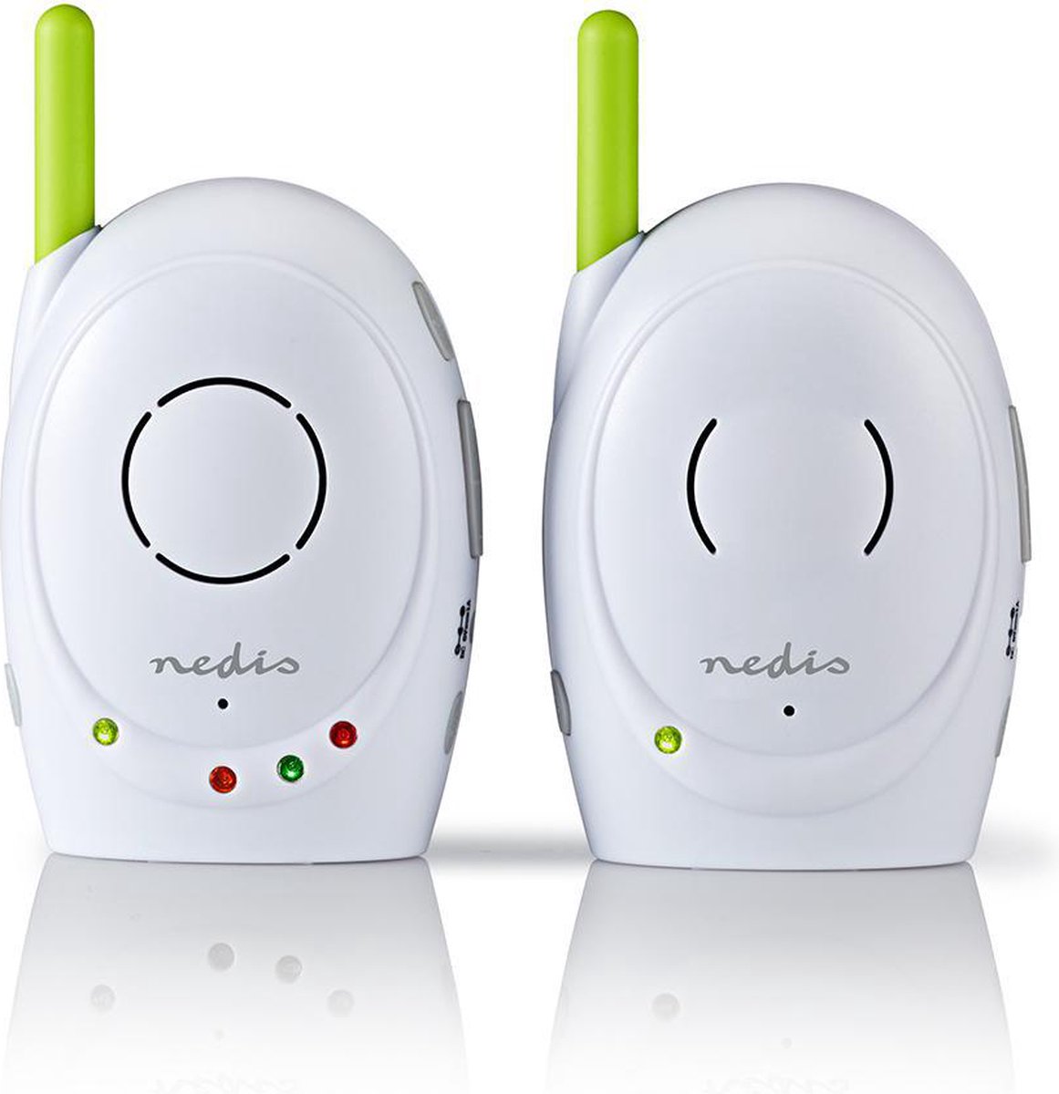 Nedis Babyfoon - FHSS (Frequency-Hopping Spread Spectrum) - Met terugspreekfunctie - Bereik: 300 m - Batterij Gevoed / Netvoeding - Groen / Wit