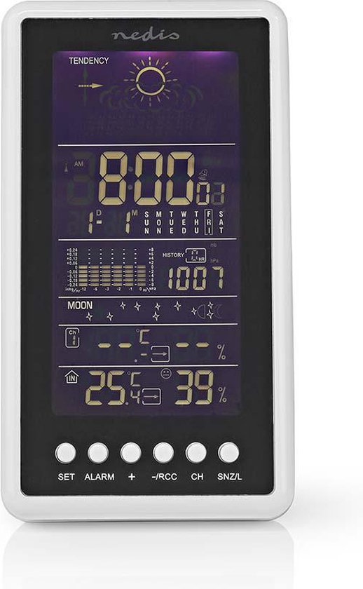 Analoog weerstation met radiogestuurde klok