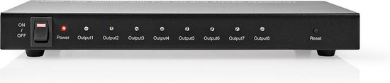 Foto: Nedis vspl3468at hdmi splitter 8 poorts hdmi input 8x hdmi output 4k 30hz 3 4 gbps antraciet