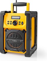 Nedis Bouwradio - FM Radio - Bluetooth - Batterij / Netvoeding - Digitaal - IPX5 - Handvat - Geel