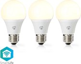 Nedis SmartLife LED Bulb | Wi-Fi | E27 | 800 lm | 9 W | Warm Wit | 2700 K | Energieklasse: A+ | Android™ / IOS | A60 | 3 Stuks