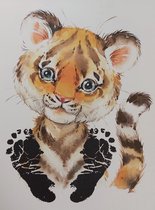 Canvas poster afdruk setje - tijger - voetafdrukjes maken - inkt afdrukjes - babyshower - kraamcadeau